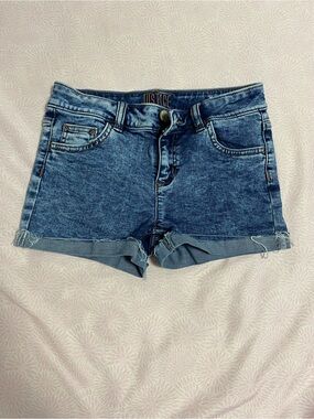 Justice Medium Blue Rolled Cuff Denim Shorts